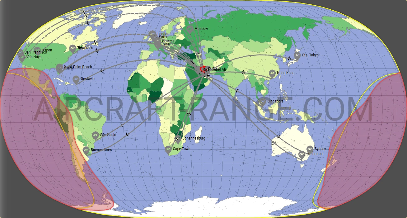 Global 7500 broker route map from Hamad International Airport (OTHH)