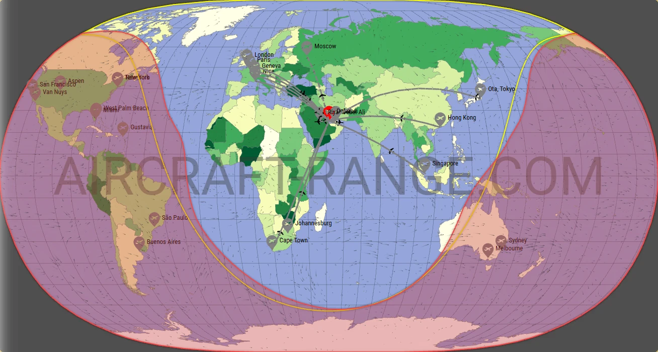 Gulfstream G500 broker route map from Hamad International Airport (OTHH)