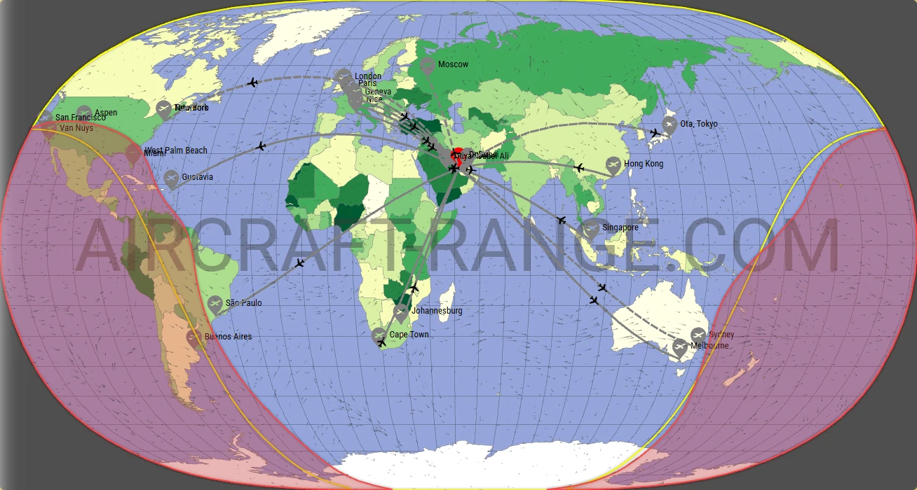 Gulfstream G650 broker route map from Hamad International Airport (OTHH)