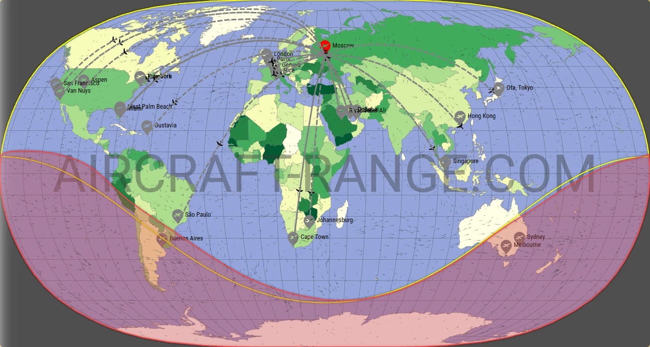 Gulfstream G650 broker route map from Vnukovo International Airport (UUWW)